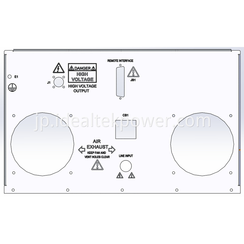 6U Rack Mount High Voltage Charging Power Supply Back Panel